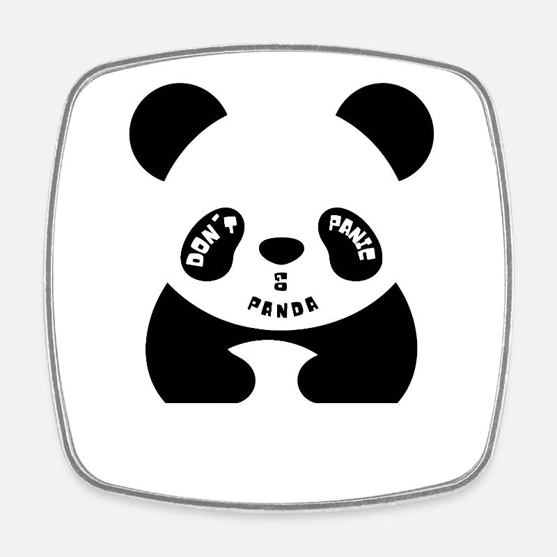 Ne panique GO Panda - Magnet carré - blanc