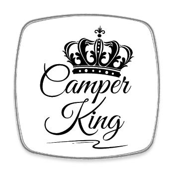 Camper King - Square fridge magnet - white - Front