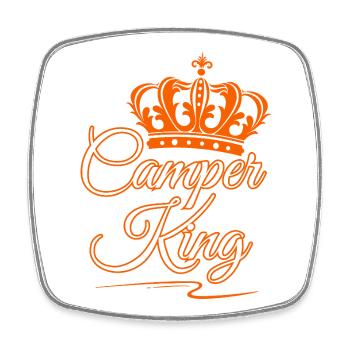 Camper King - Square fridge magnet - white - Front