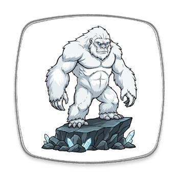 Yeti Abscheulicher Schneemann - Viereckiger Kühlschrankmagnet - Weiß - Vorne
