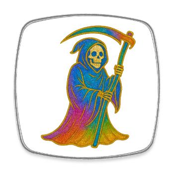 Der Tod | Regenbogen Sensenmann - Viereckiger Kühlschrankmagnet - Weiß - Vorne