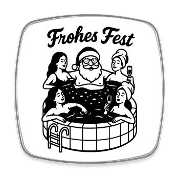 Santa Claus Weihnachtsmann Whirpool  - Viereckiger Kühlschrankmagnet - Weiß - Vorne