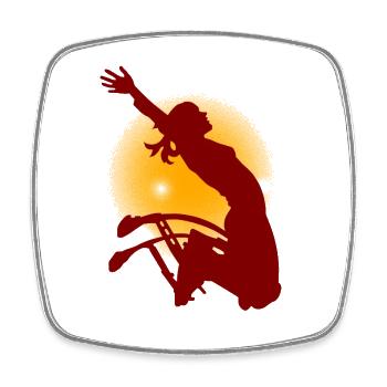 Sonnenjubel Silhouette Sprung - Viereckiger Kühlschrankmagnet - Weiß - Vorne