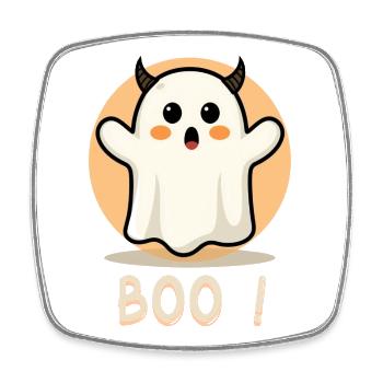 Buhruf! Ghost Halloween Decke - Viereckiger Kühlschrankmagnet - Weiß - Vorne