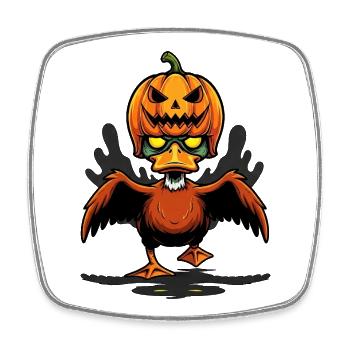 Lustig Halloween Ente Kostüm Monster Zombie Kürbis - Viereckiger Kühlschrankmagnet - Weiß - Vorne