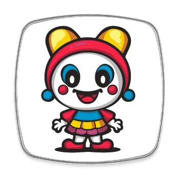 Halloween Clown Niedlich Comic - Viereckiger Kühlschrankmagnet - Weiß - Vorne