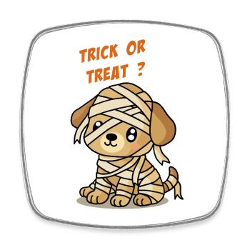 Halloween-Hund - Viereckiger Kühlschrankmagnet - Weiß - Vorne