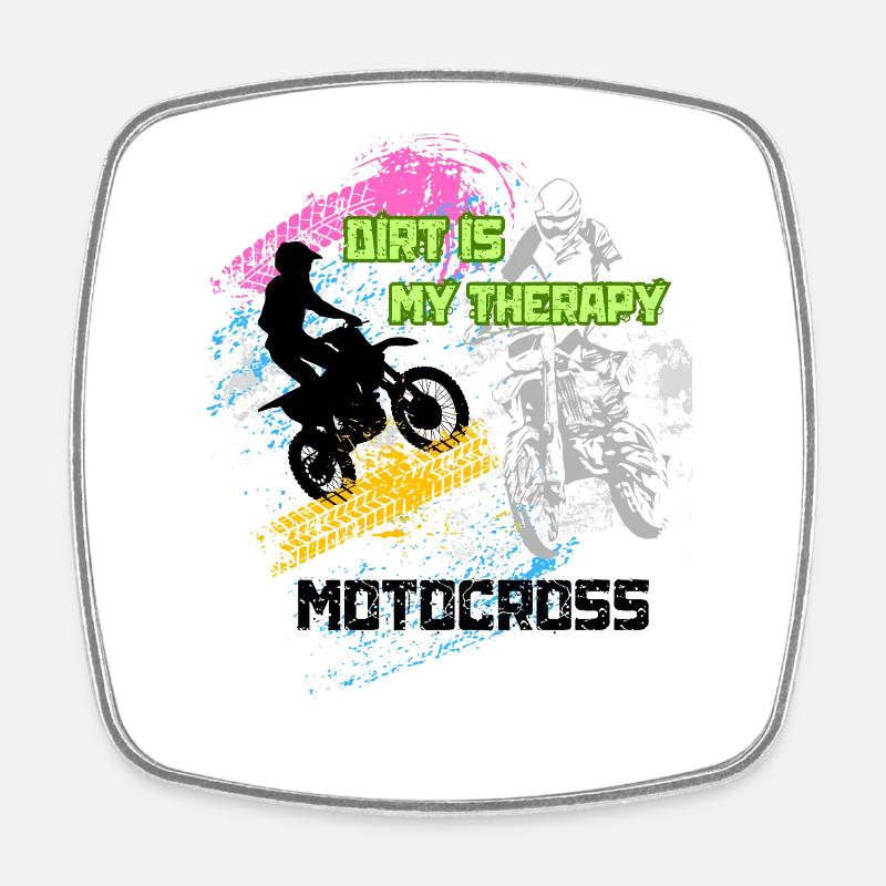 Motocross Graffiti - Magnet carré - blanc
