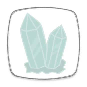 Illustration der Kristallhaufen-Geode - Viereckiger Kühlschrankmagnet - Weiß - Vorne