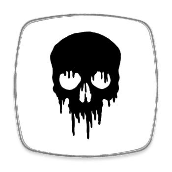 Gruseliger Totenkopf – Halloween Design - Viereckiger Kühlschrankmagnet - Weiß - Vorne