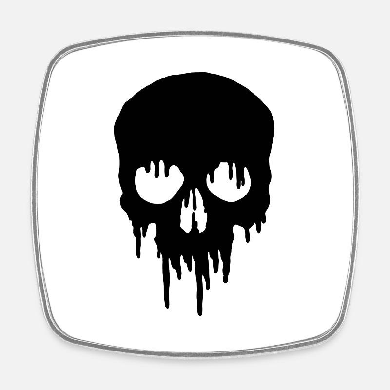 Crâne effrayant - Design d’Halloween - Magnet carré - blanc