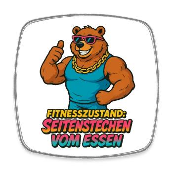 Fitness Stitch from food - Square fridge magnet - white - Front
