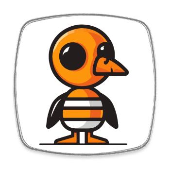 Goose Halloween Zombie - Square fridge magnet - white - Front