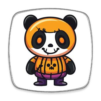 Panda Halloween Zombie - Viereckiger Kühlschrankmagnet - Weiß - Vorne