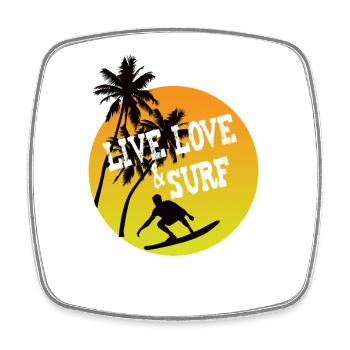 Live love surf - Viereckiger Kühlschrankmagnet - Weiß - Vorne