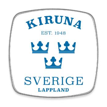 Kiruna Sverige Suède - Magnet carré - blanc - Devant
