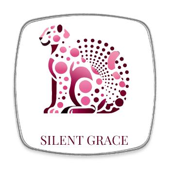 Silent Grace Chat élégant - Magnet carré - blanc - Devant