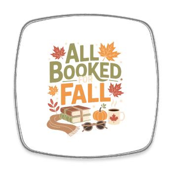 All Booked for Fall - Viereckiger Kühlschrankmagnet - Weiß - Vorne