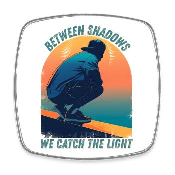 Zwischen Licht und Schatten - Viereckiger Kühlschrankmagnet - Weiß - Vorne