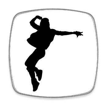 B-Girl Silhouette – Breakdance Style - Viereckiger Kühlschrankmagnet - Weiß - Vorne