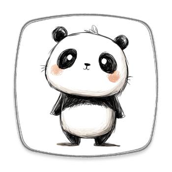 little panda drawing - Square fridge magnet - white - Front