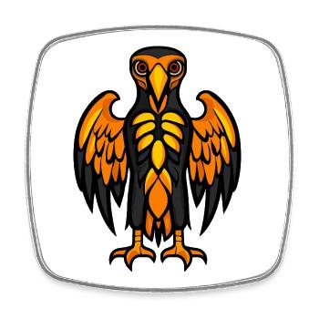Aigle Oiseau Halloween Zombie - Magnet carré - blanc - Devant