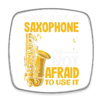 Saxophone - Magnet carré - blanc - Devant