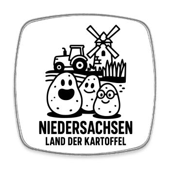 Niedersachsen Land der Kartoffel - Viereckiger Kühlschrankmagnet - Weiß - Vorne