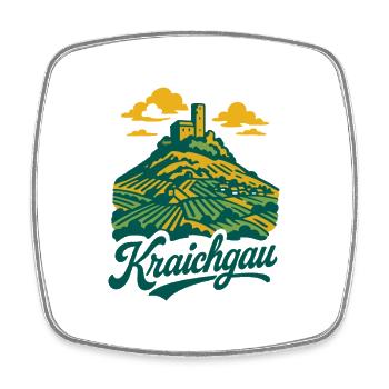Steinsburg im Kraichgau - Viereckiger Kühlschrankmagnet - Weiß - Vorne