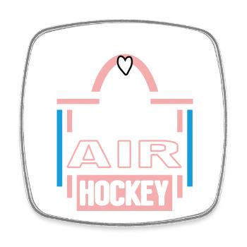 Air Hockey Jubiläum 10 Jahre Airhockey Spielerin - Viereckiger Kühlschrankmagnet - Weiß - Vorne