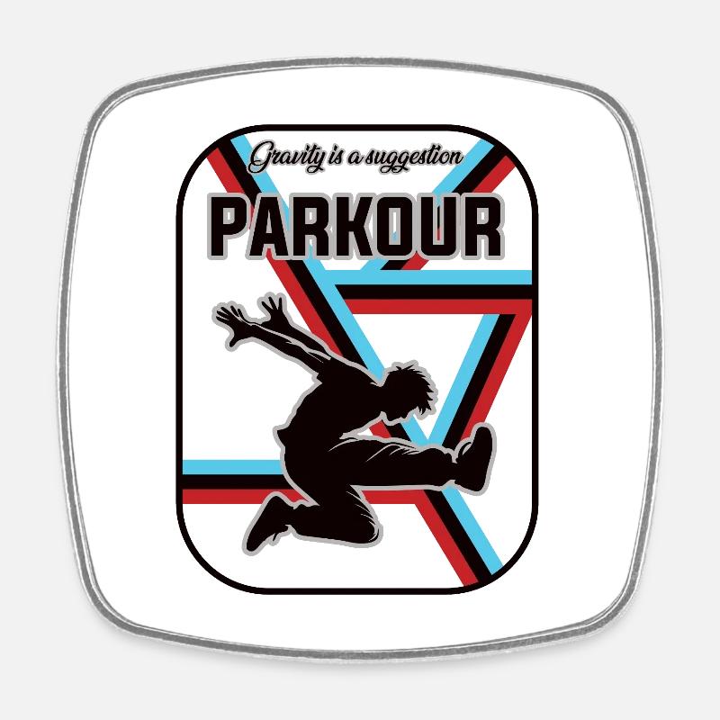 Conception de parkour – La gravité est une suggestion - Magnet carré - blanc