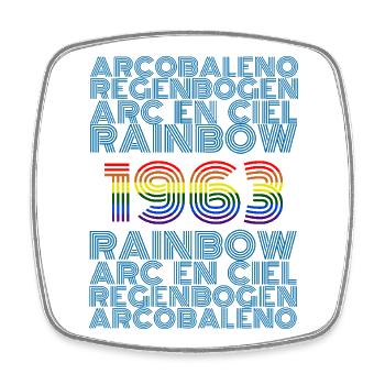 Regenbogen 1963 - Viereckiger Kühlschrankmagnet - Weiß - Vorne