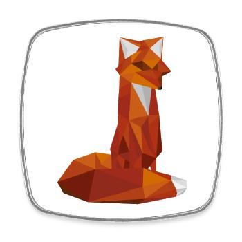 Fuchs - Viereckiger Kühlschrankmagnet - Weiß - Vorne