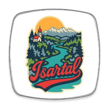 Isartal in Oberbayern   - Viereckiger Kühlschrankmagnet - Weiß - Vorne