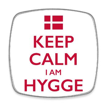 Hygge Denmark Dänemark - Square fridge magnet - white - Front