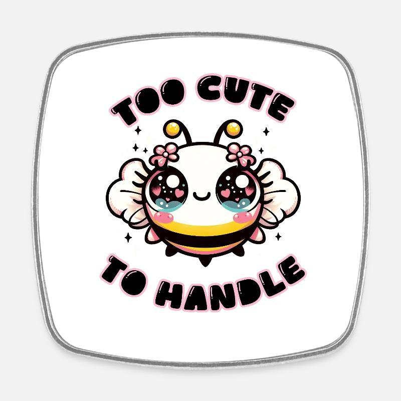 Too Cute To Handle  - Square fridge magnet - white