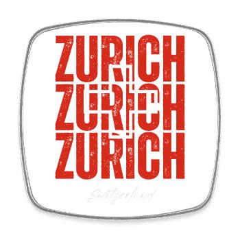 I love Zurich, Zurich Switzerland - Square fridge magnet - white - Front