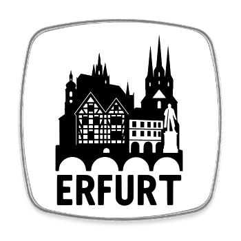 Erfurt Landmark Silhouette - Square fridge magnet - white - Front