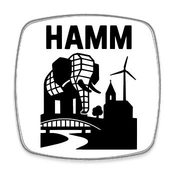 Hamm Westphalia Landmark - Square fridge magnet - white - Front