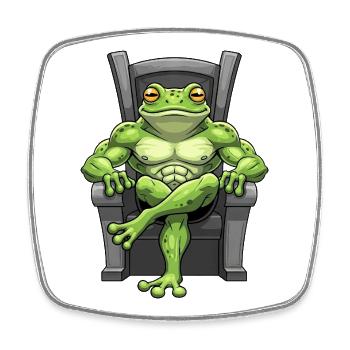 Cool Cartoon Grenouille Fitness Musculation - Magnet carré - blanc - Devant