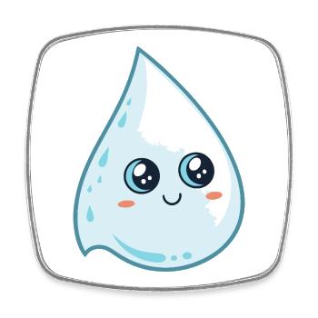 Luminous Kawaii Drop - Square fridge magnet - white - Front