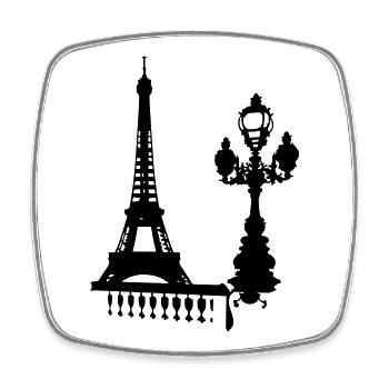Paris - Viereckiger Kühlschrankmagnet - Weiß - Vorne