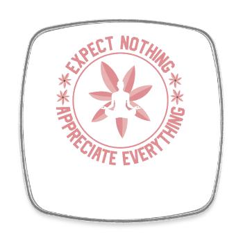 Yoga expect nothing - Square fridge magnet - white - Front