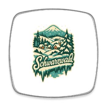 Black Forest Winter Wonderland Idyll - Square fridge magnet - white - Front