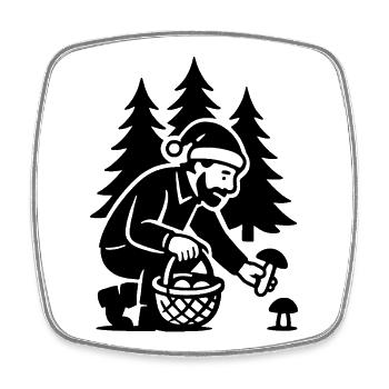 Pilzsammler - Pilze sammeln Weihnachten Steinpilz - Viereckiger Kühlschrankmagnet - Weiß - Vorne