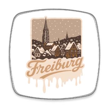 Winter in Freiburg - Square fridge magnet - white - Front
