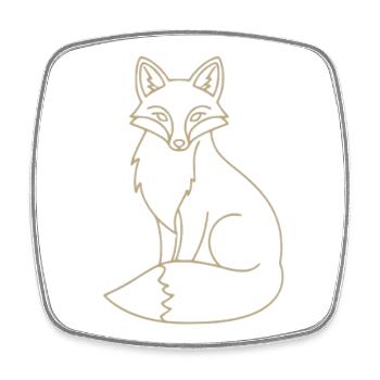 Golden Fox - Square fridge magnet - white - Front