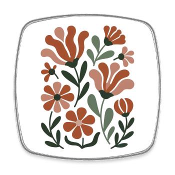 Fleurs sauvages bohèmes – Harmonie fleurie - Magnet carré - blanc - Devant