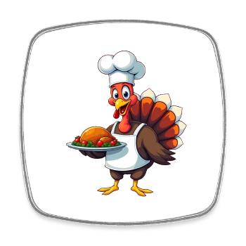 Thanksgiving Truthahn Koch Thanksgiving - Viereckiger Kühlschrankmagnet - Weiß - Vorne