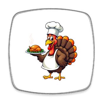 Thanksgiving Truthahn Koch Thanksgiving - Viereckiger Kühlschrankmagnet - Weiß - Vorne